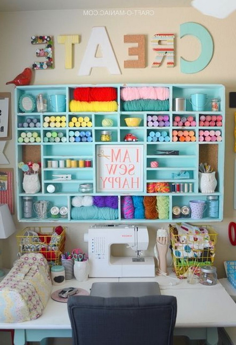 35 Good Colourful Organizing Sewing Room Ideas For Inspiration - Page ...